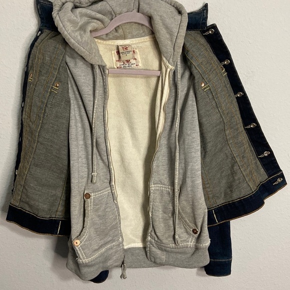 TRUE Religion Jimmy Hooded Denim Jacket size Small - Picture 4 of 7
